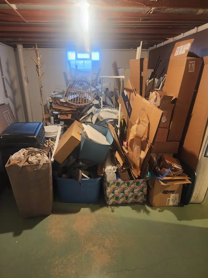 Roll-off dumpster container at job site for 4 Yard Dumpster Rental in Maltby